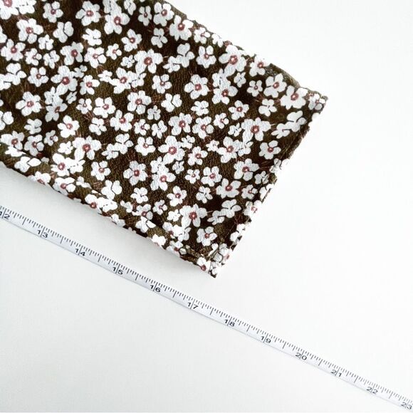 ASOS Dress All-Over Brown Floral Print Round Neck Long Sleeves Women's 10 NWT - Picture 8 of 8